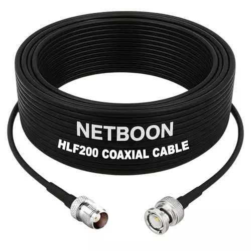 NETBOON HLF200 Low Loss Coaxial Cable with TNC Female to BNC Male Connector RF 50 Ohm for Antenna Systems, CCTV, Wireless Devices