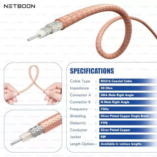 netboon-rg316-low-loss-coaxial-cable-with-sma-male-right-angle-to-n-male-right-angle-connector-1-m-copper-50-ohm-for-industrial-and-lab-applications