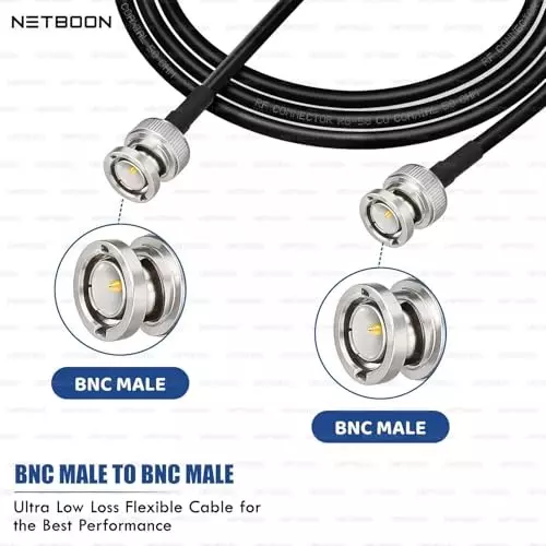 netboon-rg58-low-loss-coaxial-cable-with-bnc-male-to-bnc-male-connector-5-m-black-50-ohm-for-cctv-test-equipment-broadcast-communication-systems