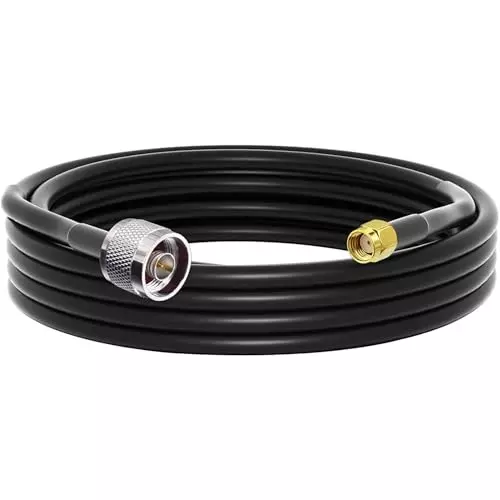 NETBOON HLF 300 Coaxial Cable with Connector N Male to SMA Male 50 Ohm Black 1 m Length for RF Communication, LMR300-W-1SMA-NM