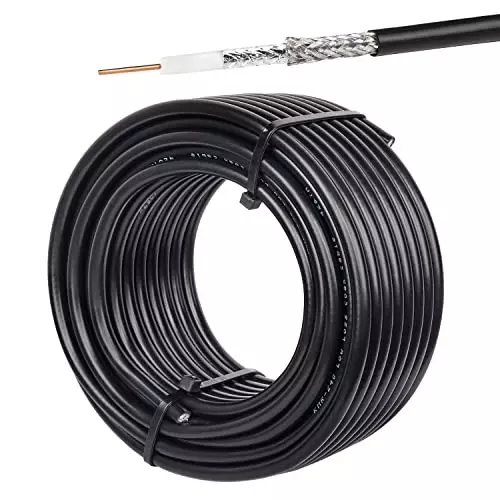 NETBOON LMR 400/HLF 400 Coaxial Cable without Connector 50 Ohm Foam PE Insulation Black 10 m Length, LMR400-W-10M