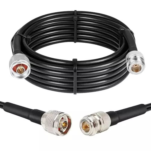 NETBOON HLF/LMR400 Low Loss Coaxial Cable 25 m with N Male to N Female Connector RF 50 Ohm for Antenna Systems, Testing Equipment