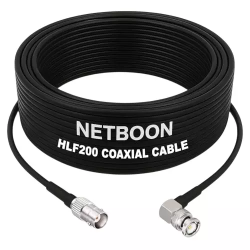 NETBOON HLF200 Low Loss Coaxial Cable 10 m with BNC Female to BNC Male Connector RF 50 Ohm for Audio & RF Communication Equipment