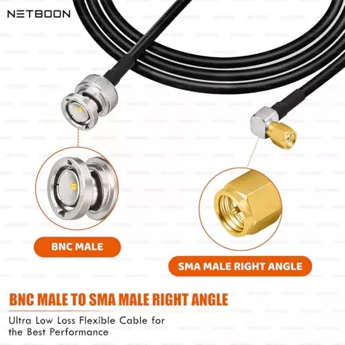 netboon-hlf200-low-loss-coaxial-cable-1-m-with-bnc-male-to-sma-male-right-angle-connector-rf-50-ohm-for-test-equipment-broadcast-systems