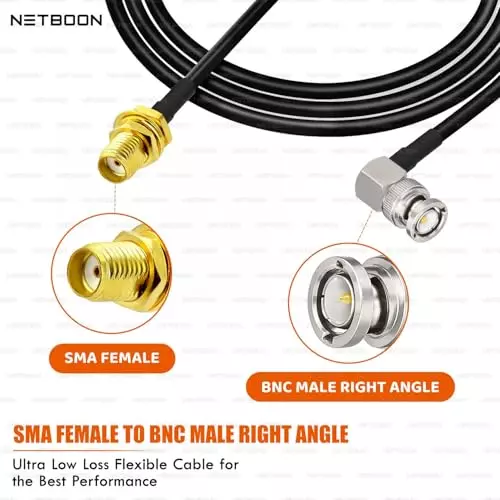 netboon-hlf200-low-loss-coaxial-cable-25-m-with-sma-female-to-bnc-male-right-angle-connector-rf-50-ohm-for-antennas-cctv-wireless-modules