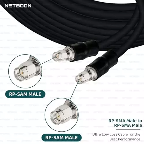netboon-hlf400-low-loss-coaxial-cable-rp-sma-male-to-rp-sma-male-connector-rf-50-ohm-1-m-black-for-rf-communication