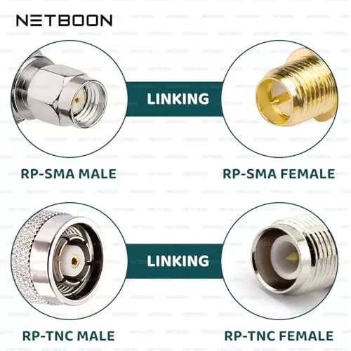 netboon-hlf400-low-loss-coaxial-cable-rp-sma-male-to-rp-tnc-male-connector-rf-50-ohm-5-m-black-for-rf-communication