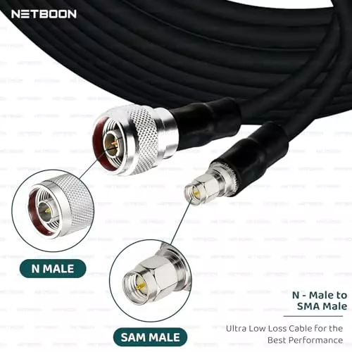 netboon-hlf400-low-loss-coaxial-cable-n-male-to-sma-male-connector-rf-50-ohm-20-m-black-for-signal-transmission