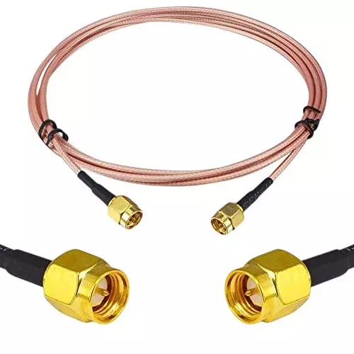 NETBOON RG316 Coaxial Cable with SMA Male to SMA Male Adapter Connector 3 m Copper 50 Ohm for Testing & Communication Systems