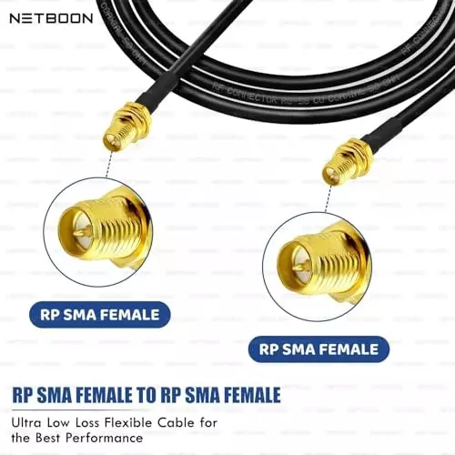 netboon-rg58-low-loss-coaxial-cable-with-rp-sma-female-to-rp-sma-female-connector-1-m-black-50-ohm-for-antennas-test-equipment-communication-systems