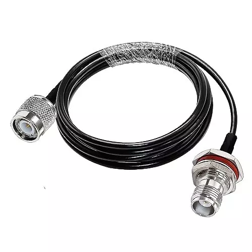 NETBOON HLF 200 Coaxial Cable with Connector TNC Male to TNC Female 50 Ohms Black 1 m Length, TNC-M-TNC-F-LMR200-CBL-1M