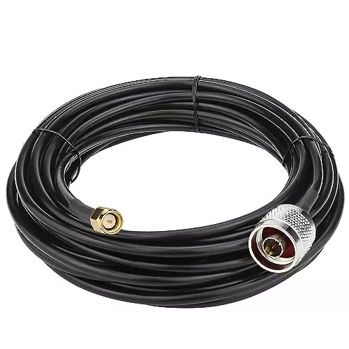 NETBOON RG 58 Coaxial Cable with Connector SMA Male to N Male 50 Ohm Black 10 m Length for RF Communication, SMA-M-N-M-RG58-CBL-10M