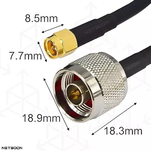 netboon-rg-58-coaxial-cable-with-connector-sma-male-to-n-male-50-ohm-black-10-m-length-for-rf-communication-sma-m-n-m-rg58-cbl-10m