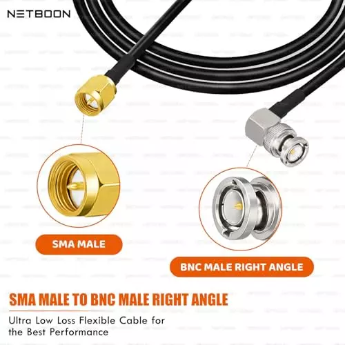 netboon-hlf200-low-loss-coaxial-cable-1-m-with-sma-male-to-bnc-male-right-angle-connector-rf-50-ohm-for-antennas-cctv-systems
