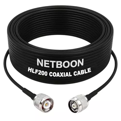 NETBOON HLF200 Low Loss Coaxial Cable 5 m with TNC Male to RP-TNC Male Connector RF 50 Ohm for Antennas, Communication Devices