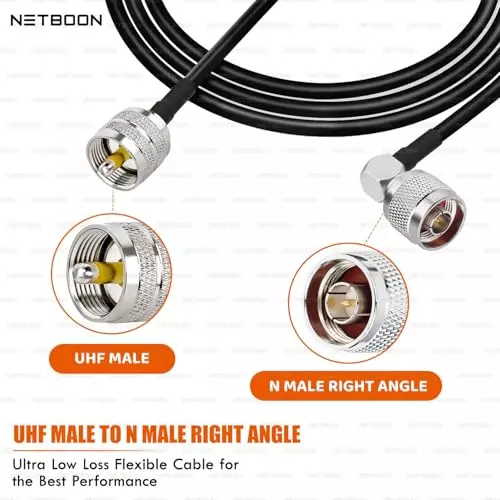 netboon-hlf200-low-loss-coaxial-cable-25-m-with-uhf-male-to-n-male-right-angle-connector-rf-50-ohm-for-antennas-radios-test-equipment