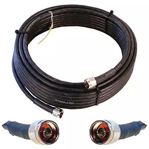 Oxywave LMR400/HLF400/RG-213 Low Loss Coaxial Cable N Male to N Male Connector Black Color Length 45 m, LMR400BLACK-45M