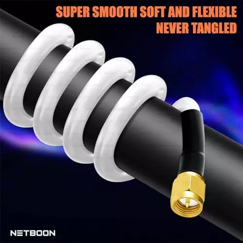 netboon-rg188-coaxial-cable-with-sma-male-to-sma-female-connector-1-m-white-50-ohm-for-lab-testing-communication-panels-and-monitoring-devices