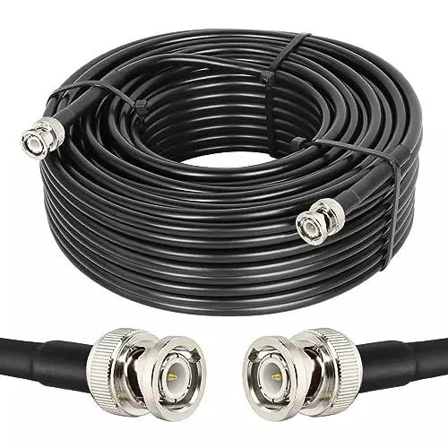 NETBOON RG 58 Coaxial Cable with Connector BNC Male to BNC Male Black Tinned Copper 20 m Length, BNC-M-BNC-M-RG58-CBL-20M