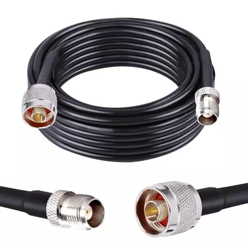 NETBOON LMR/HLF 400 Coaxial Cable with Connector N Male to TNC Female 50 Ohms Black 10 m Length, NB-NEW-400-NM-TNCF-10