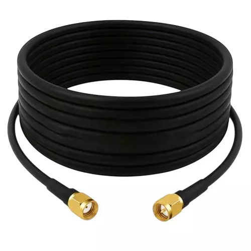 NETBOON RG213 Coaxial Cable with Connector RP SMA Male to SMA Male 50 Ohms Black 25 m Length, NB-NEW-RG213-RPSMAM-TO-SMAM-25M