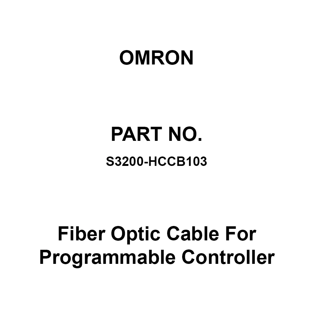 Omron Fiber Optic Cable For Programmable Controller 1000 m Cable Length, S3200-HCCB103
