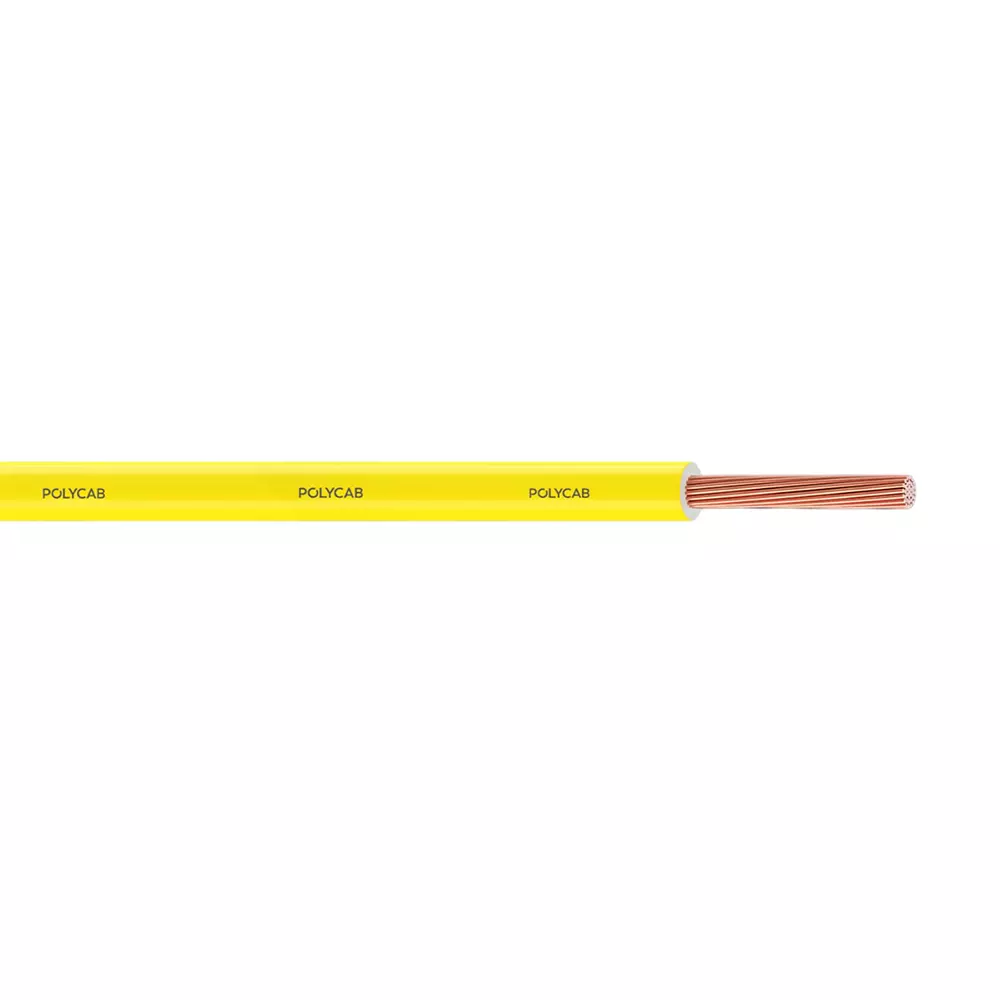Polycab Suprema Flame Retardant (FR) House Cable 90 m Length 4 Sq. mm Copper Conductor 1 Core PVC Insulated Yellow