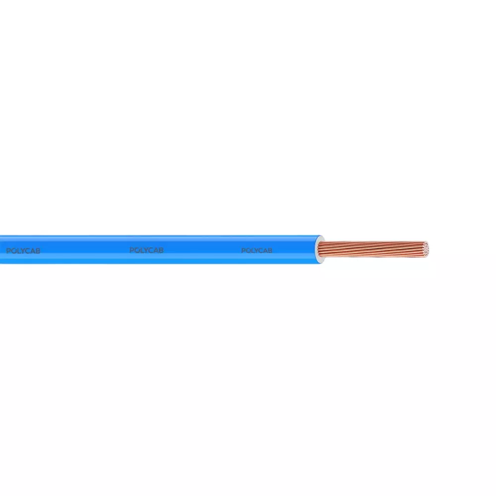 Polycab Primma Flame Retardant (LF FR) House Cable 90 m Length 1 Sq. mm Copper Conductor 1 Core PVC Insulated Blue