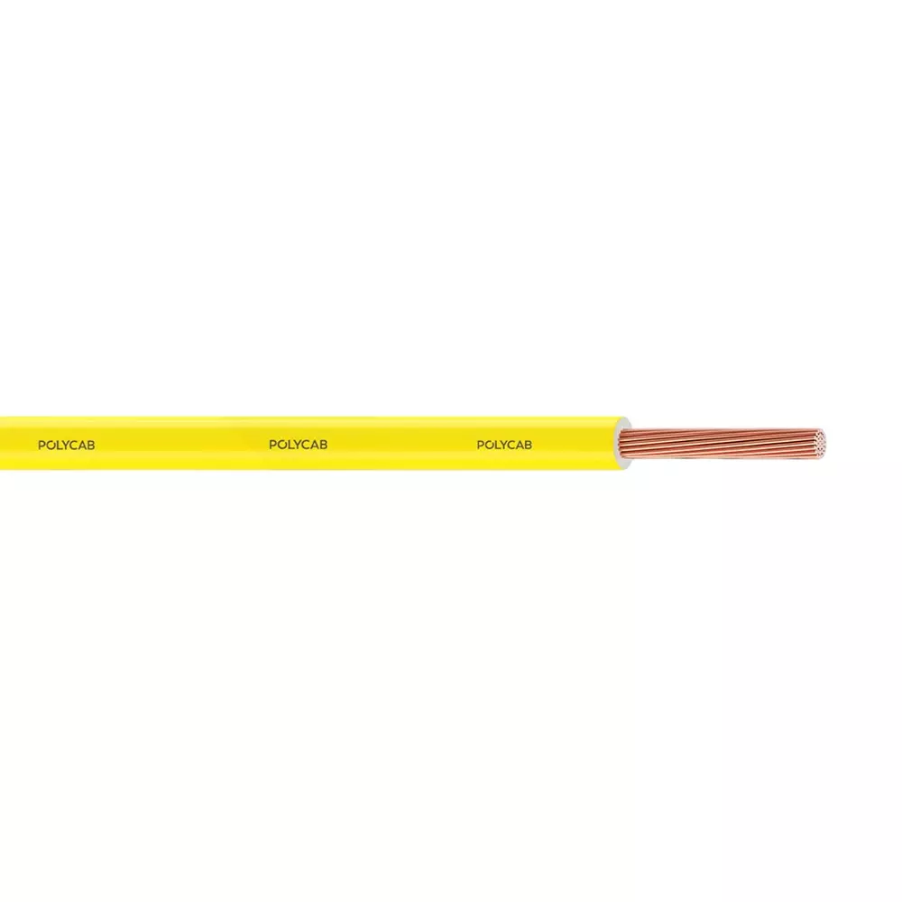 Polycab Primma Flame Retardant (LF FR) House Cable 90 m Length 0.75 Sq. mm Copper Conductor 1 Core PVC Insulated Yellow