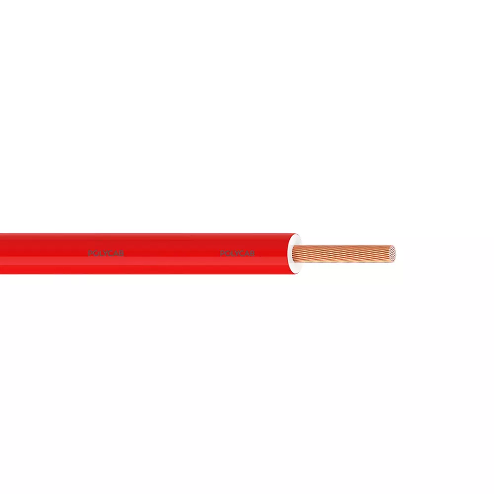 Polycab Suprema Flame Retardant (FR) House Cable 90 m Length 6 Sq. mm Copper Conductor 1 Core PVC Insulated Red