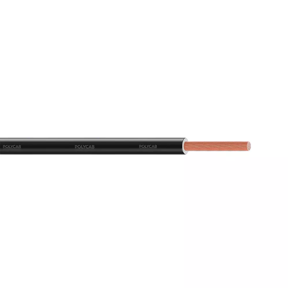 Polycab Suprema Flame Retardant (FR) House Cable 90 m Length 6 Sq. mm Copper Conductor 1 Core PVC Insulated Black