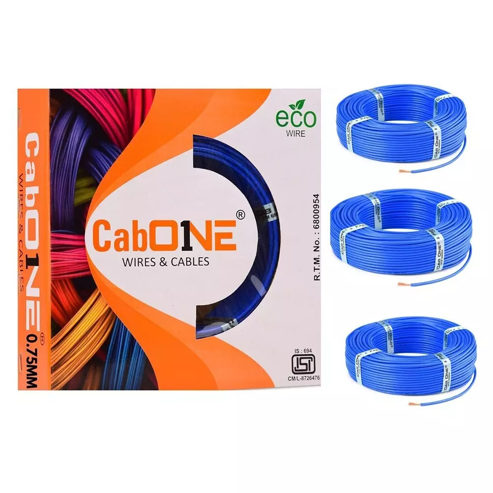 cabone-electrical-wire-blue-fr-pvc-insulation-cca-copper-1-core-075-sq-mm-90-m-length-pack-of-3