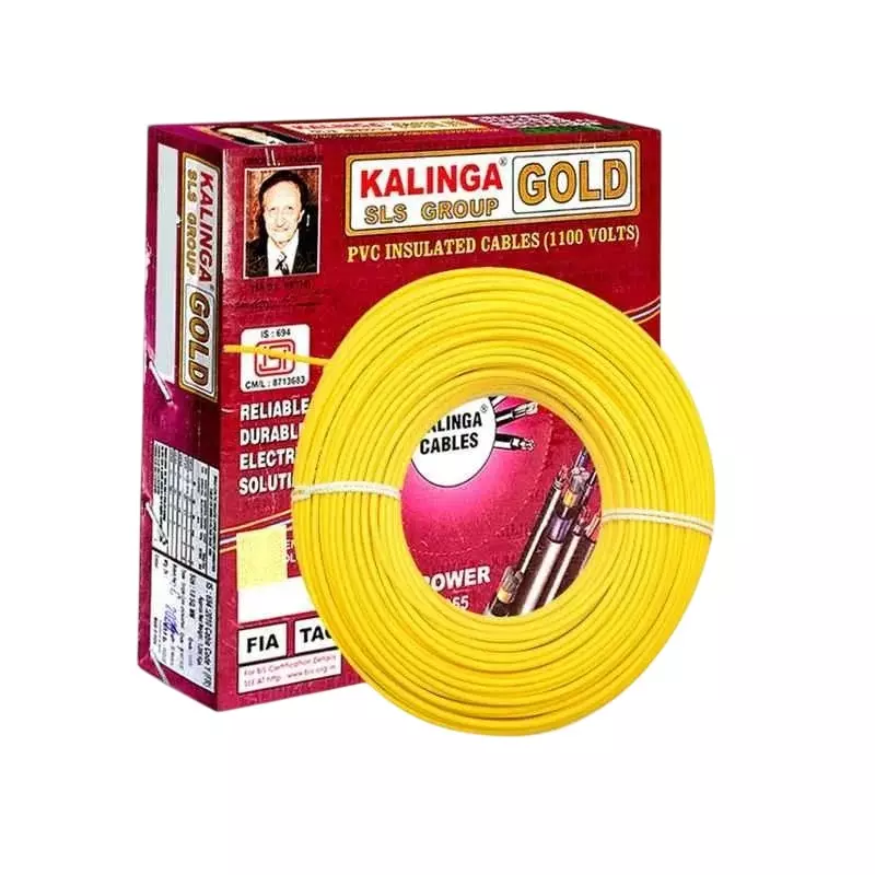 Kalinga Gold 0.75 Sq.mm 1 Core Flame Retardant (FR) House Cable Yellow (90 m)