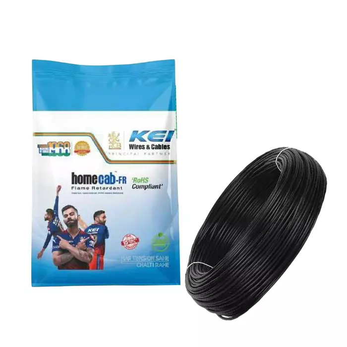 KEI FR Multistrand Cable Home Cab-FR 0.75 Sq. mm 1 Core Black (300 m)