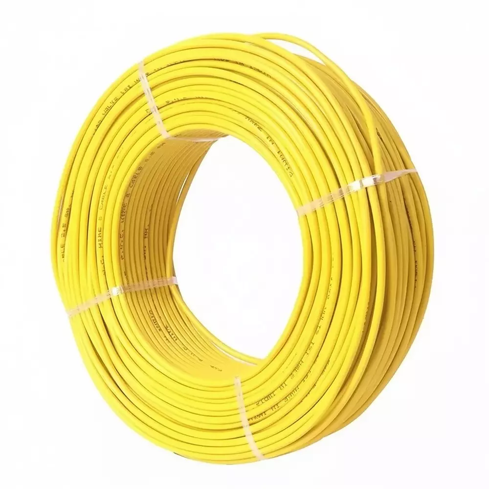 Tickson Flame Retardant House Wire 1.5 sq mm 1 Core Yellow (Roll of 90 m)