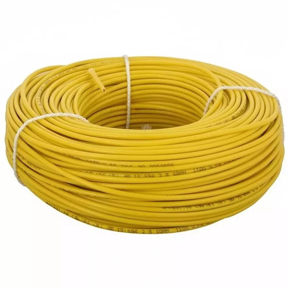 Tickson Flame Retardant House Wire 1.5 sq mm 1 Core Yellow (Roll of 90 m)