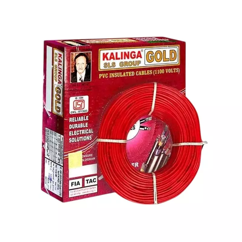 Kalinga Gold 0.75 Sq.mm 1 Core Flame Retardant (FR) House Cable Red (90 m)