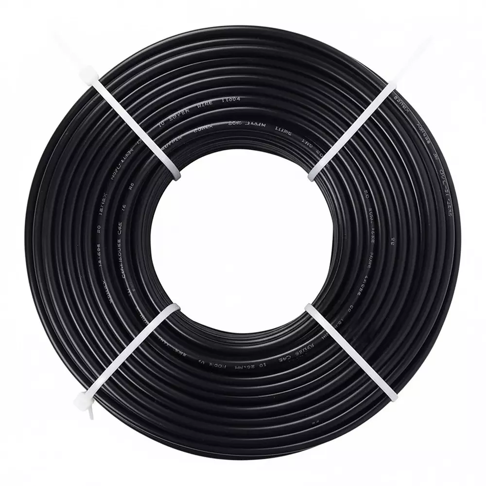 Tickson Flame Retardant House Wire 1 sq mm 1 Core Black (Roll of 90 m)