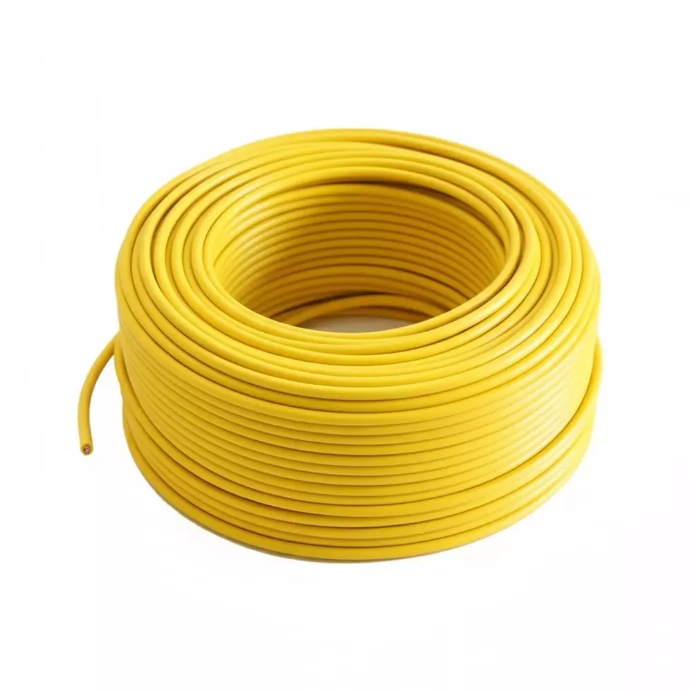Polycab Etira Flame Retardant (FR) House Cable 1 Core x 16 sq mm Nominal Area 1100 V Copper Conductor, Yellow (Roll of 90 m)