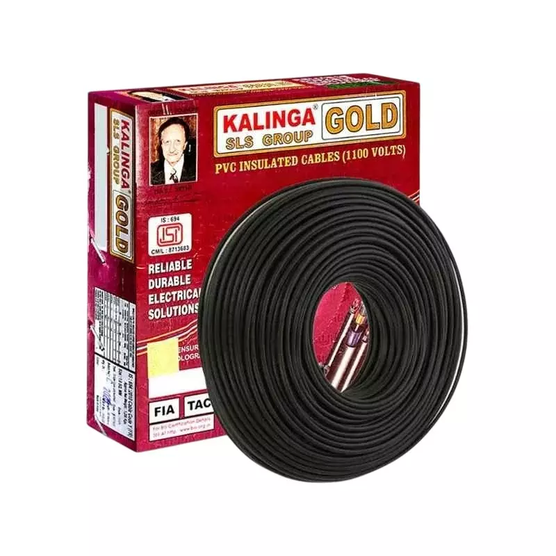 Kalinga Gold 0.75 Sq.mm 1 Core Flame Retardant (FR) House Cable Black (90 m)
