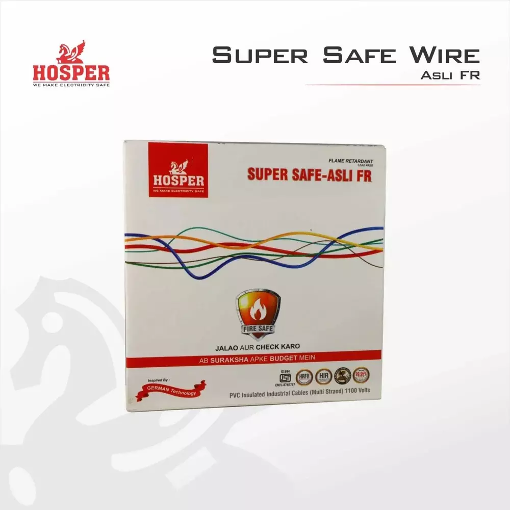 HOSPER SUPER SAFE-ASLI FR Housing Wire Single Core 90 m 1.5 sq.mm Blue, WA01590BL