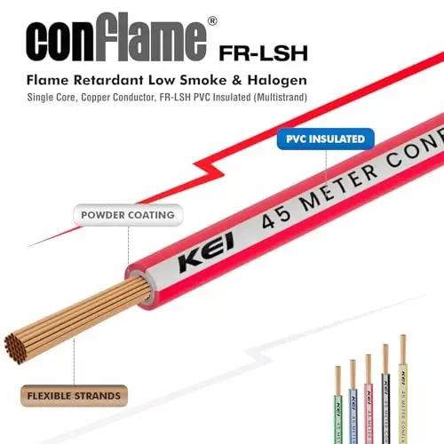 kei-conflame-flame-retardant-fr-house-cable-1-core-075-sq-mm-pvc-insulated-red-color-for-domestic-industrial-electrical-wiring-roll-of-45-m