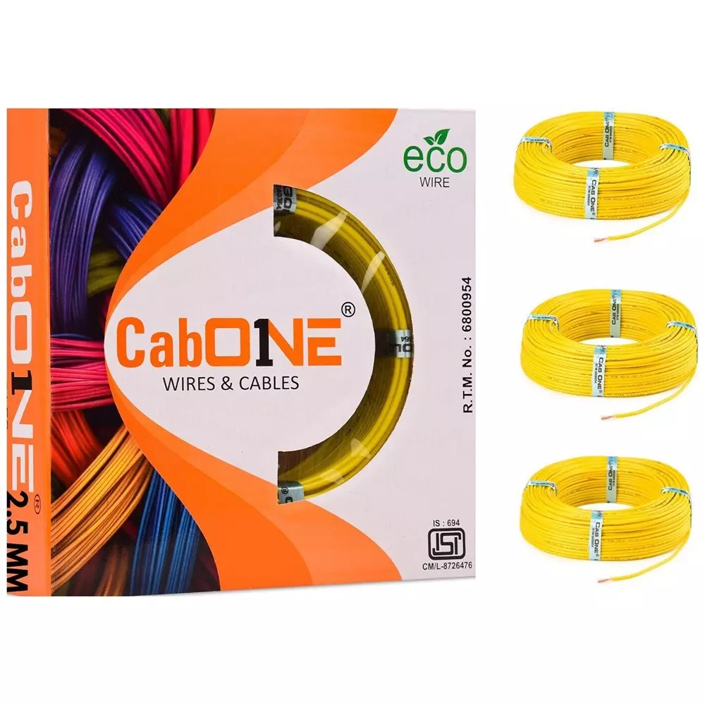 cabone-electrical-wire-yellow-fr-pvc-insulation-cca-copper-1-core-25-sq-mm-90-m-length-pack-of-3