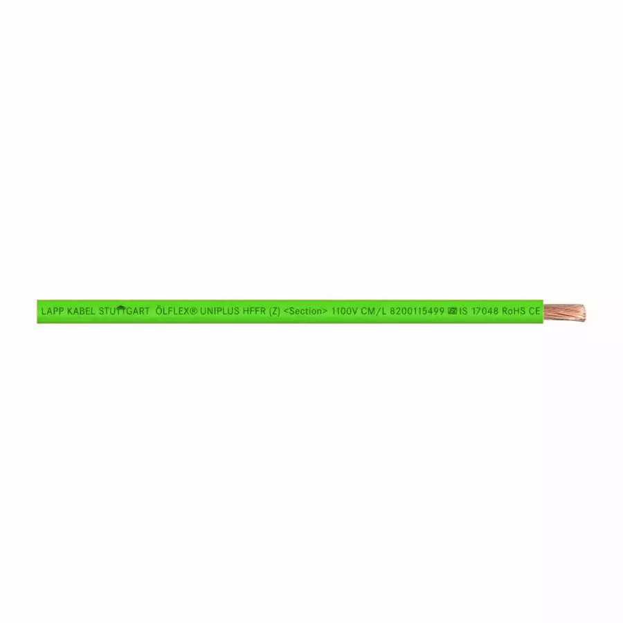 Lapp ÖLFLEX UNIPLUS HFFR Z Halogen Free Flame Retardant Cable 50 sq.mm 1 Core Color Green 1100 V 100 m, 3822012121