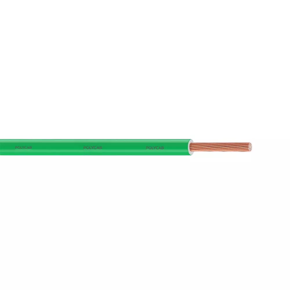 Polycab Suprema Flame Retardant (FR) House Cable 90 m Length 4 Sq. mm Copper Conductor 1 Core PVC Insulated Green