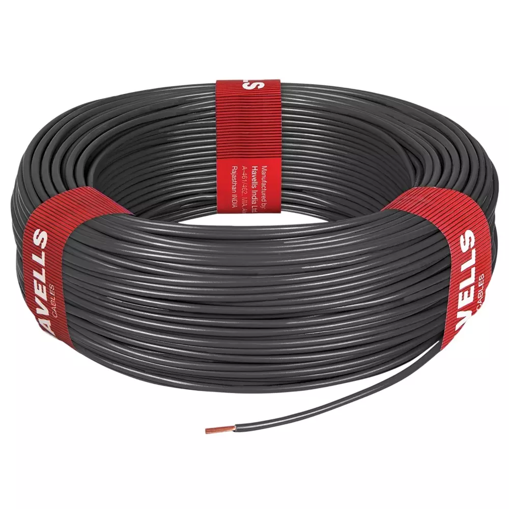 Havells Life Line Plus S3 HRFR PVC Insulated Industrial Cable Single Core 16 sq mm Nominal Area Black Color, WHFFCDBKA1016 (Roll of 90 m)
