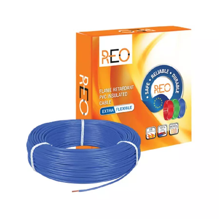Havells Reo Flame Retardant PVC Insulated Cable 4.0 sq. mm Blue 90 m, WRFFDNBA14X0