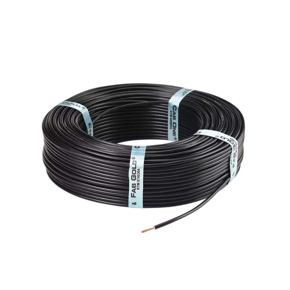 FABGOLD FR Multistrand Cable 1 mm² CCA Copper Black for Electric Current Flow, (90 m)
