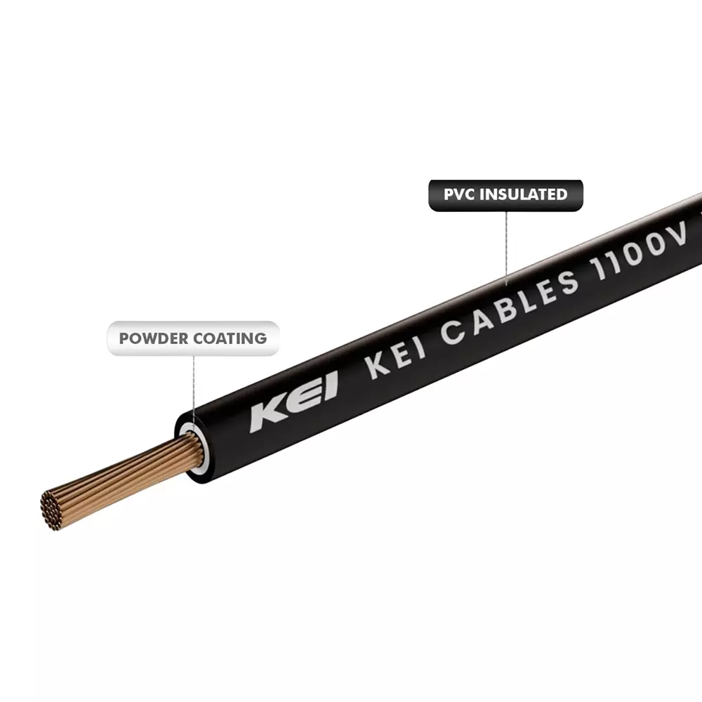 KEI Flexible Industrial Multistrand Cable Unsheathed FR 10 mm² 1 Core Black 100 m
