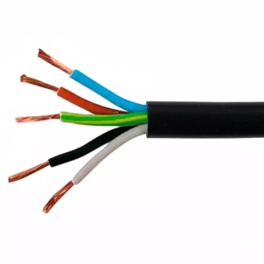 KEI Flexible Industrial Multistranded Cable FRLS PVC Sheathed 10 mm² 5 Core Black (100 m)